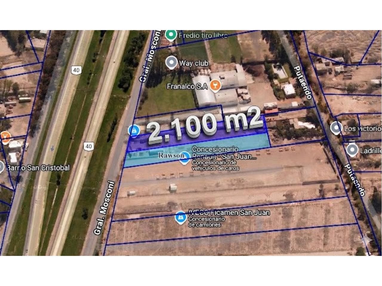 🚀 Venta. Lote Industrial Estratégico 2.100 M2 - Lateral Ruta 40. Rawson