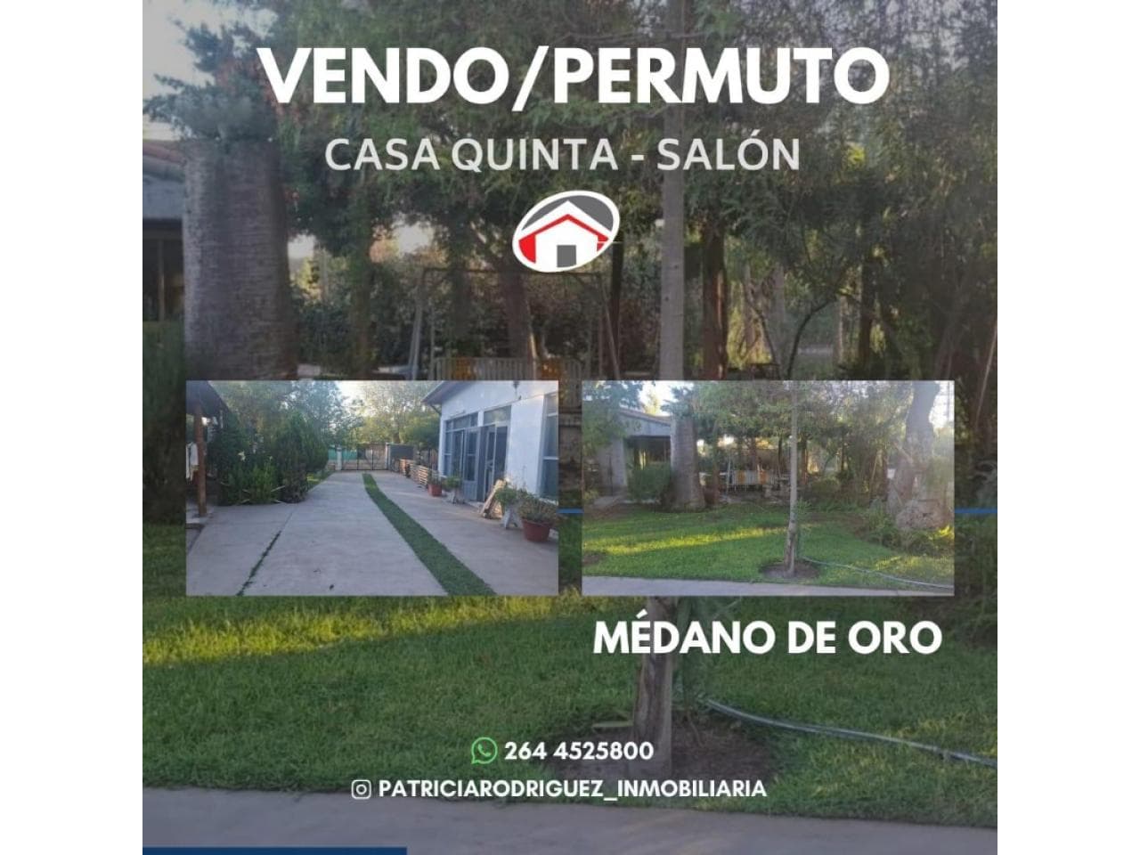 Inmobiliaira Venta/ Permuta Casa Quinta Con Pileta + Salon + Departamento 1 Dorm + Monoambiente. Rawson