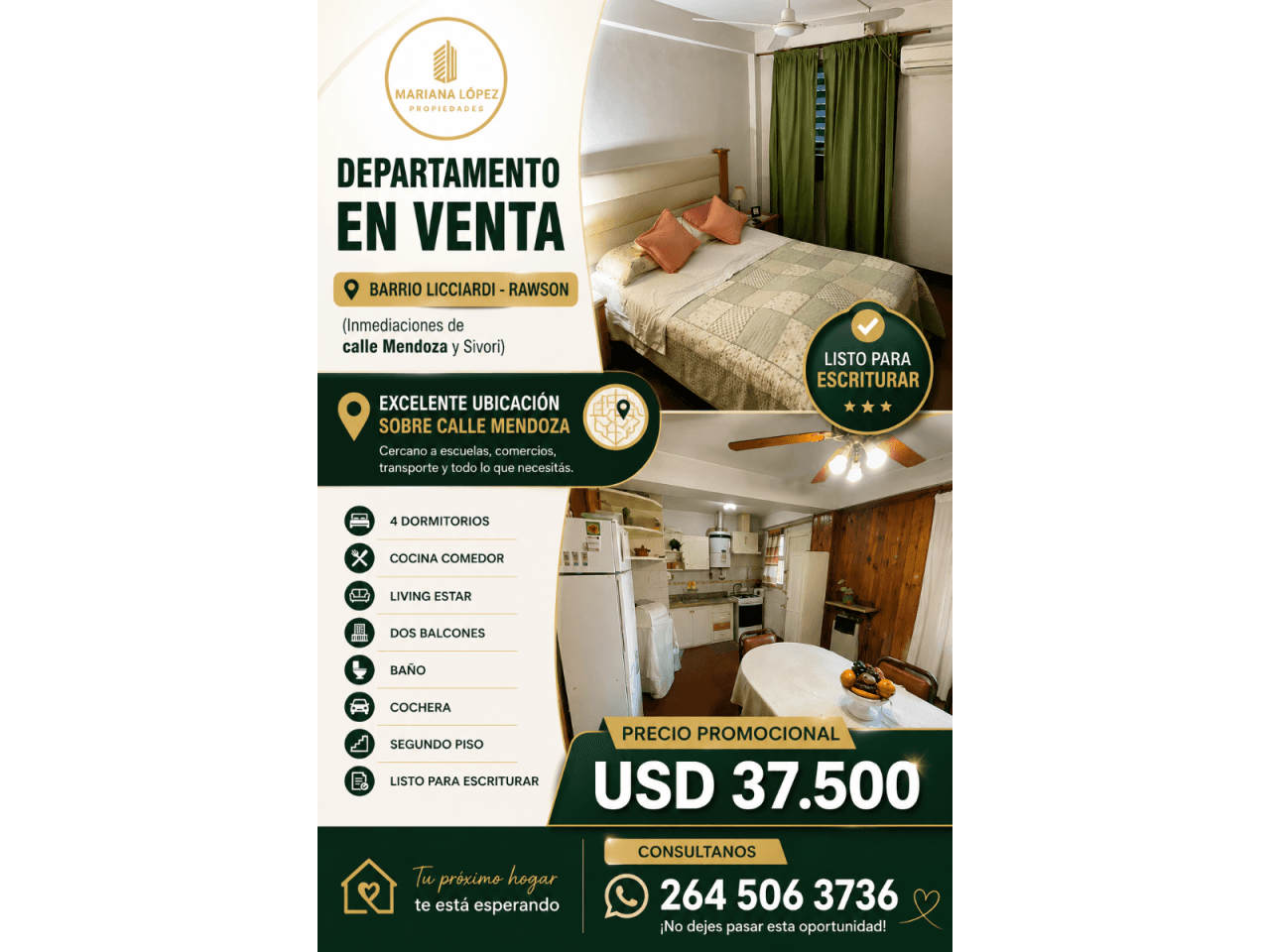 Venta. Dpto 4 Dormitorios En Rawson