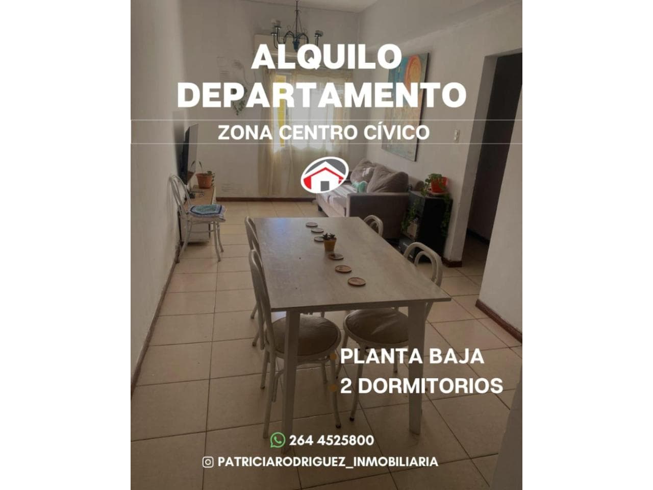 Inmobiliaria Alquiler Departamento Planta Baja - Dos Dorm. Inmediaciones Centro Civico, Se Permite Mascota Pequeña
