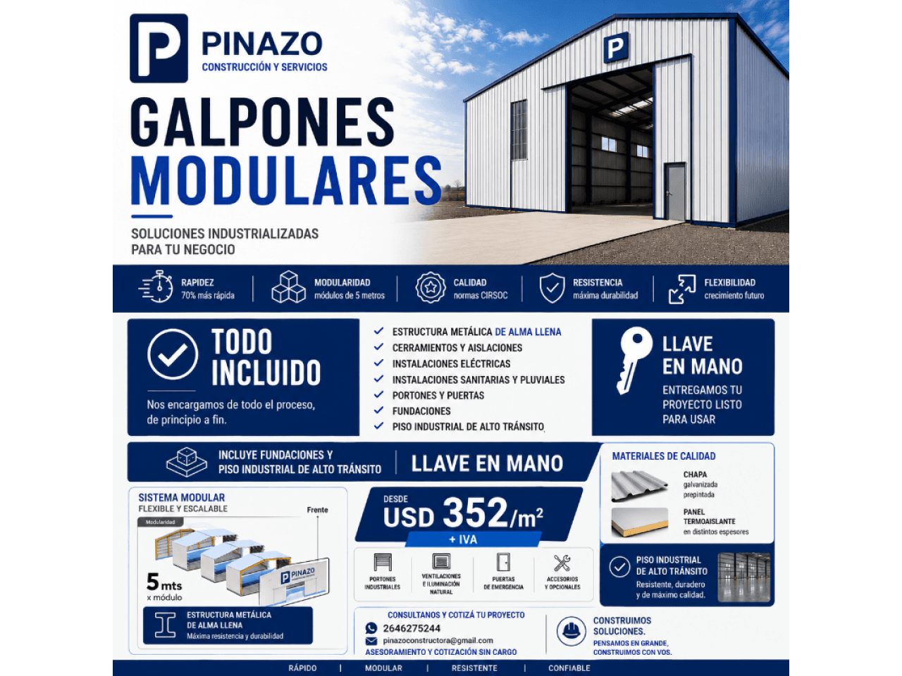 Galpones ¡atención, San Juan  El Crecimiento Minero Está En Marcha...  Tu Galpón Industrial En 3 Meses Llave En Mano