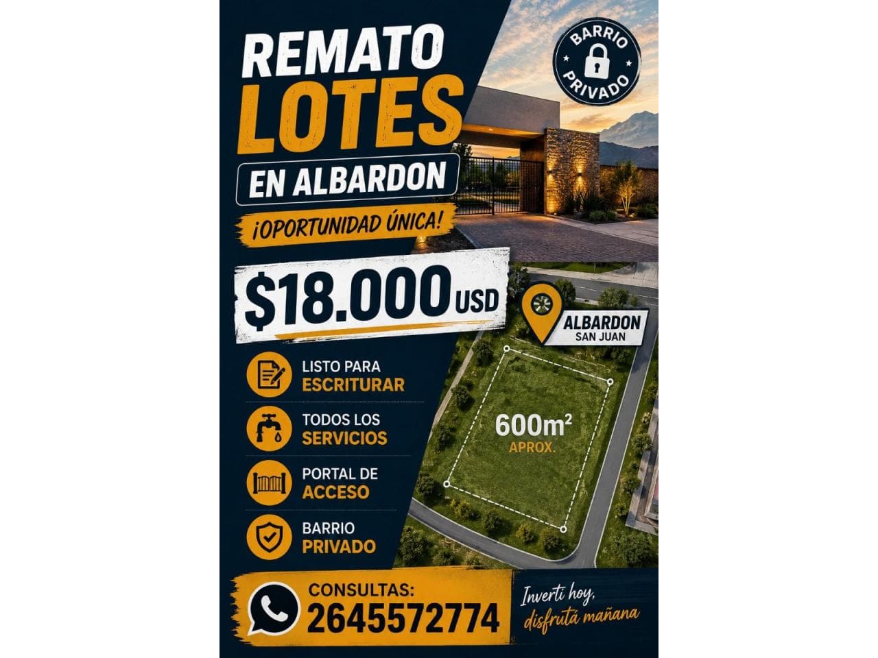 Venta. Lote En Albardon