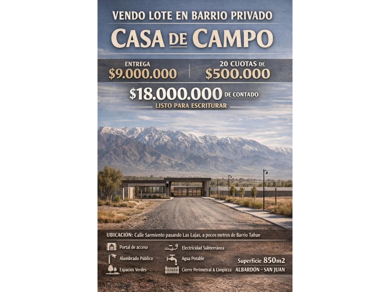 Venta De Lotes En Barrio Privado: Casa De Campo, En Albardon