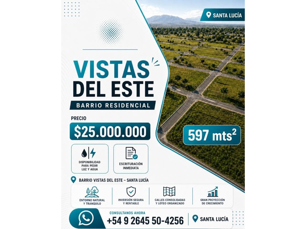 Venta De Lote Barrio Vistas Del Este - Santa Lucia