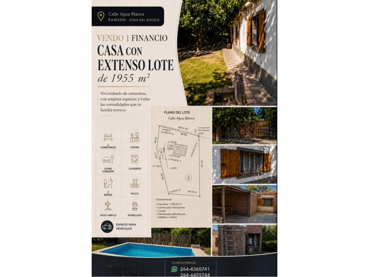 Vendo / Financio Casa Con Extenso Lote De 1955 M2