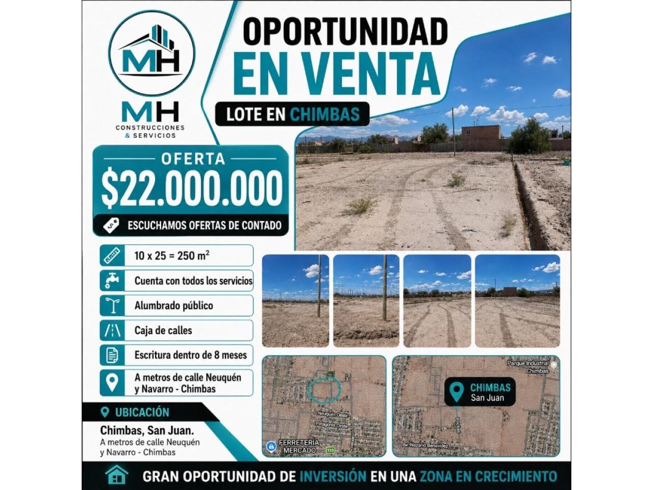 Venta Lote En La Localidad De Chimbas