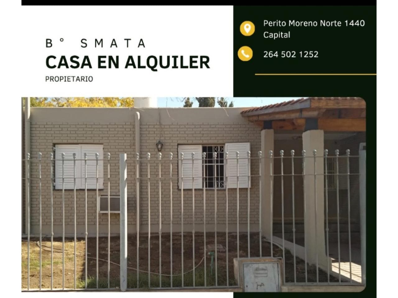 Alquiler, Casa Barrio Smata 3 Dormitorios. Capital