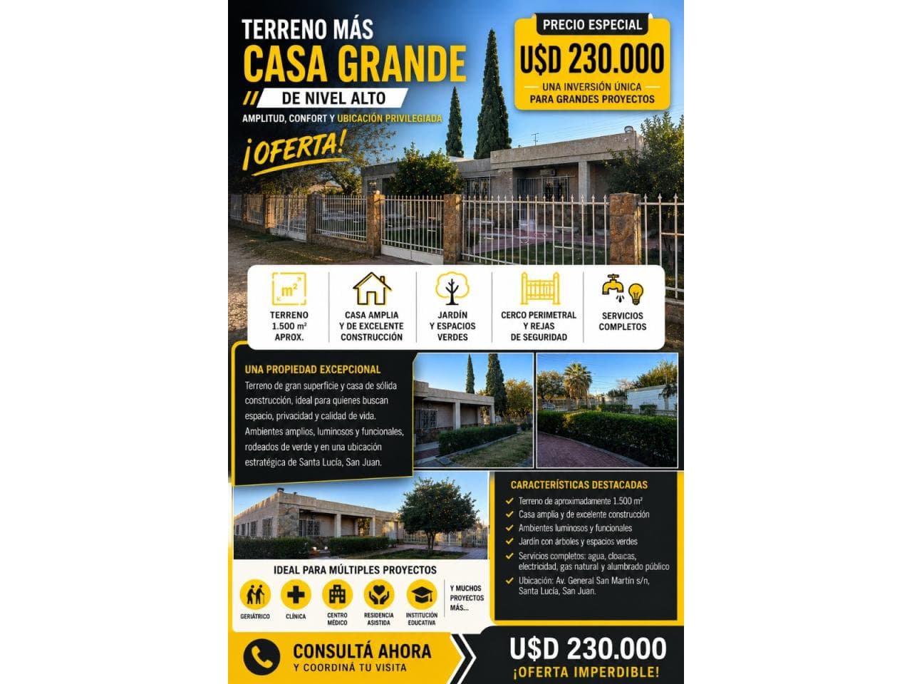 Venta Lote De Gran Tamaño Junto Con Casa. Santa Lucia