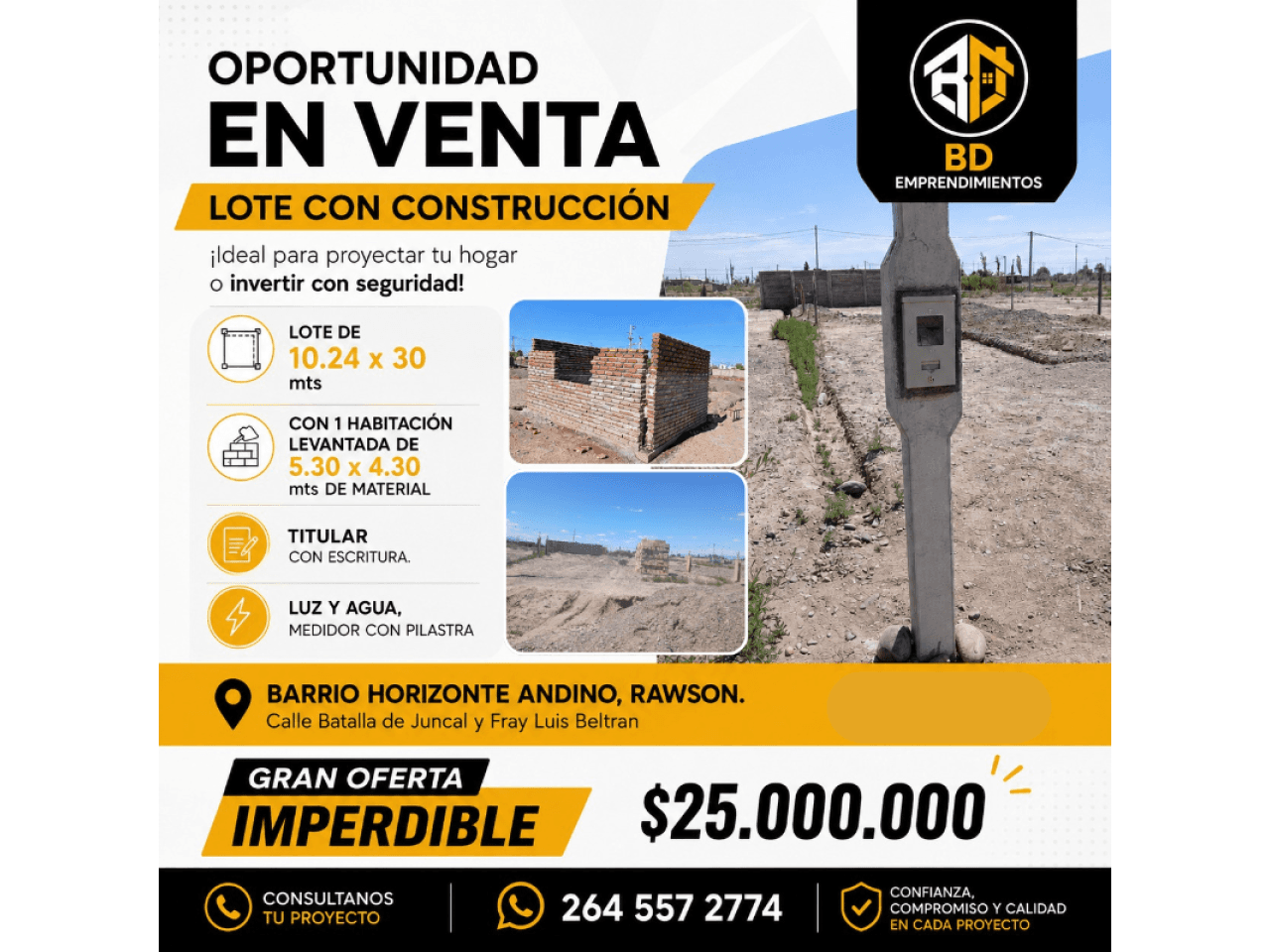 Venta Lote - Barrio Horizonte Andino En Rawson