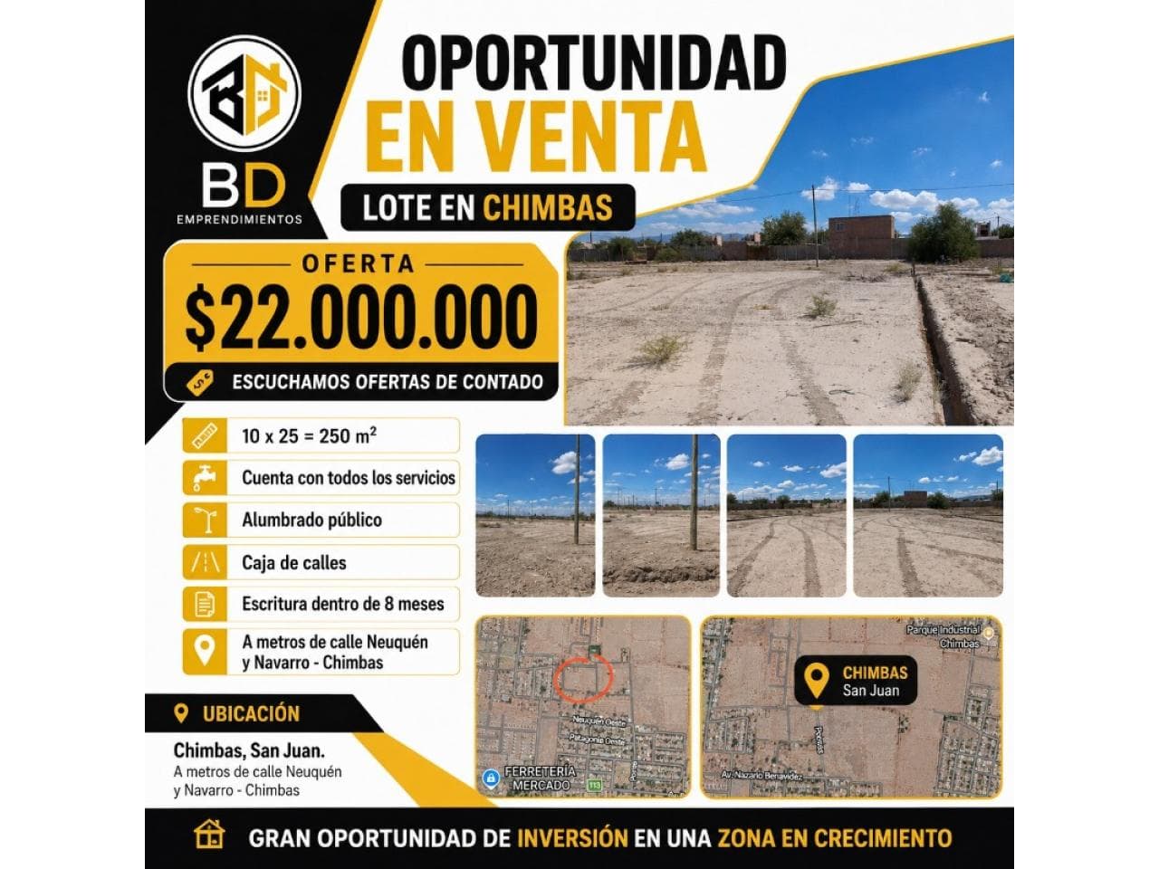Venta Lote En Chimbas