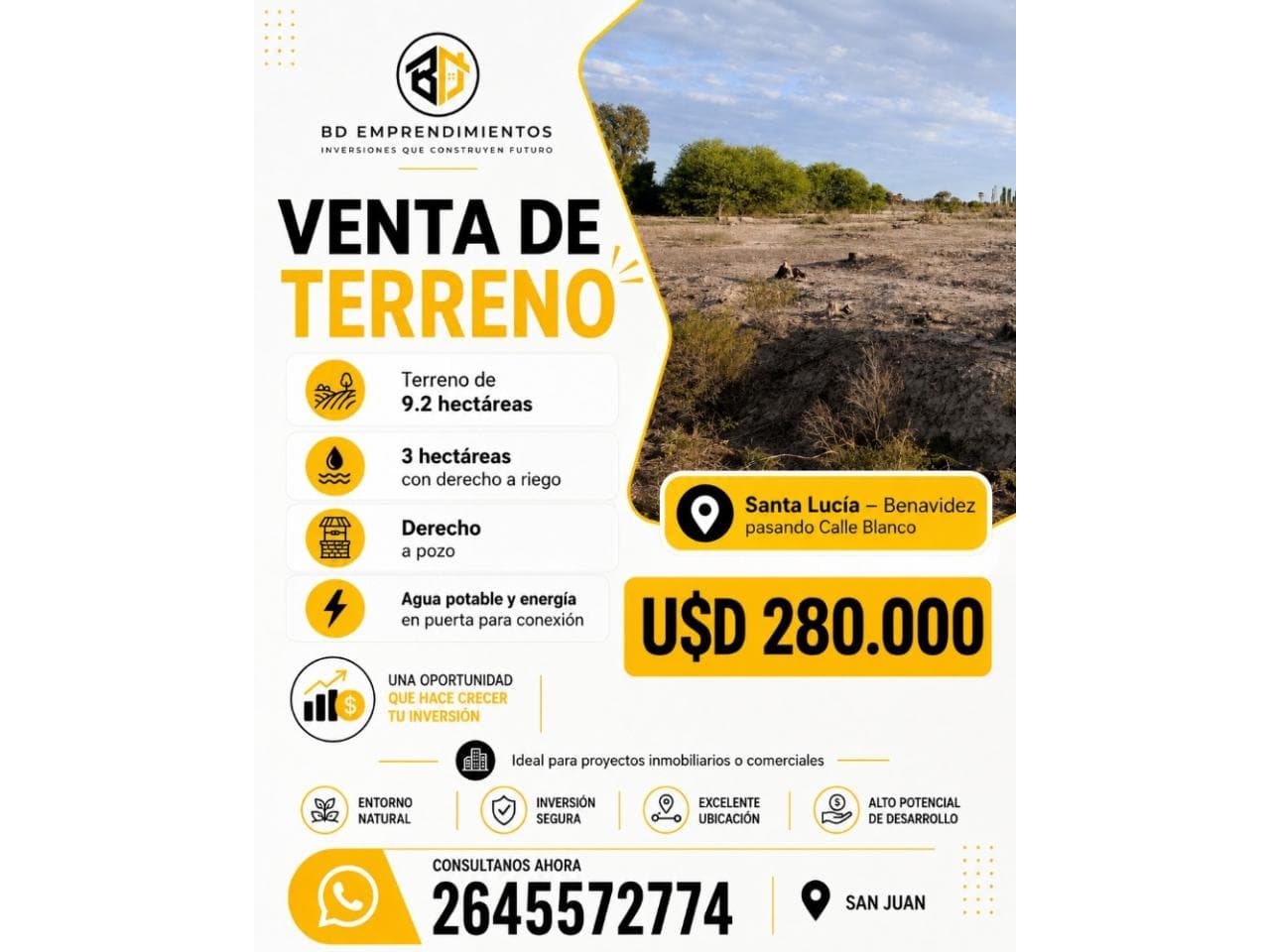 Venta De Terreno De Gran Tamaño En Santa Lucia