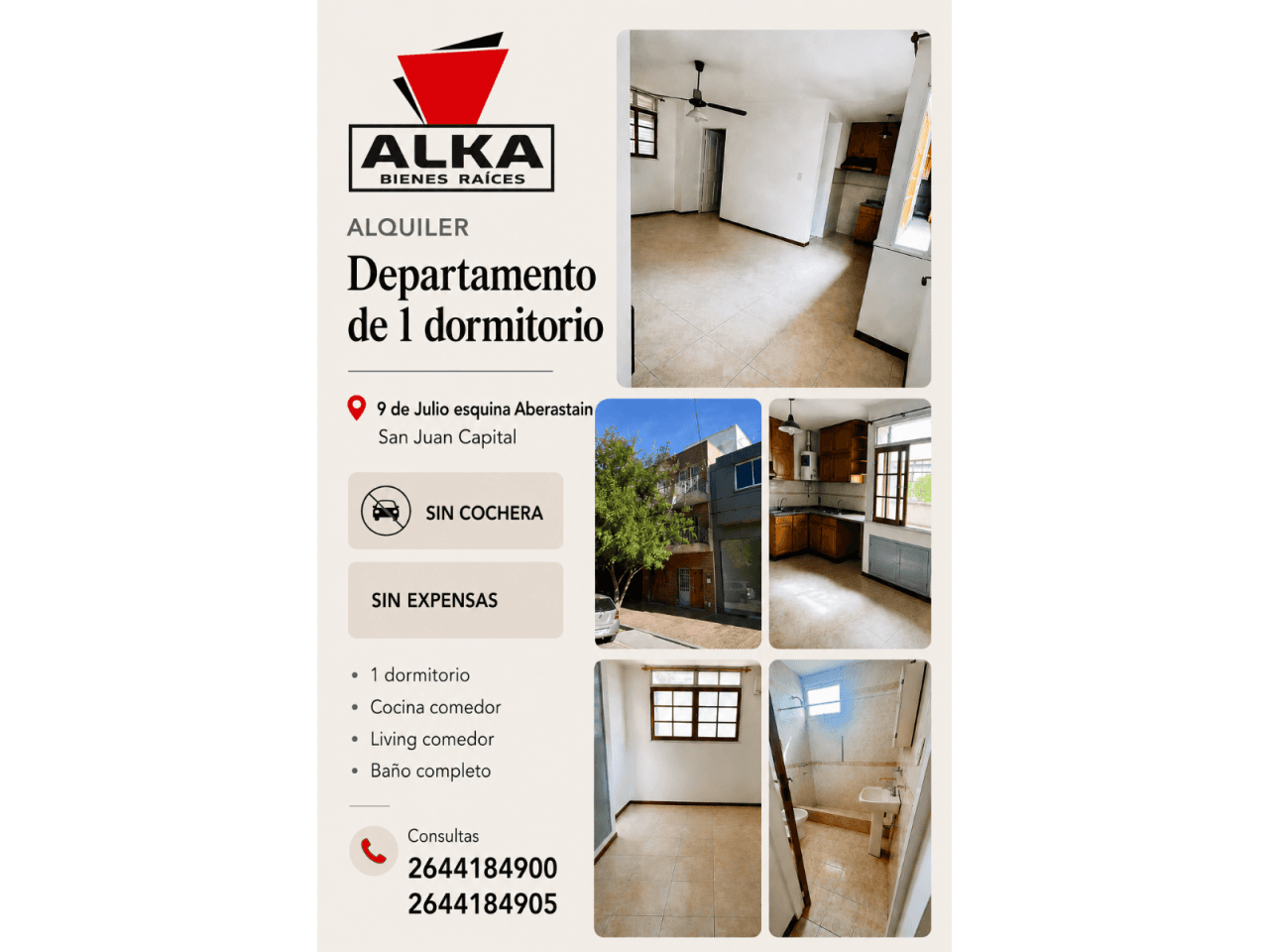 Alquiler Un Dormitorio Y Living 9 De Julio Y Aberastain