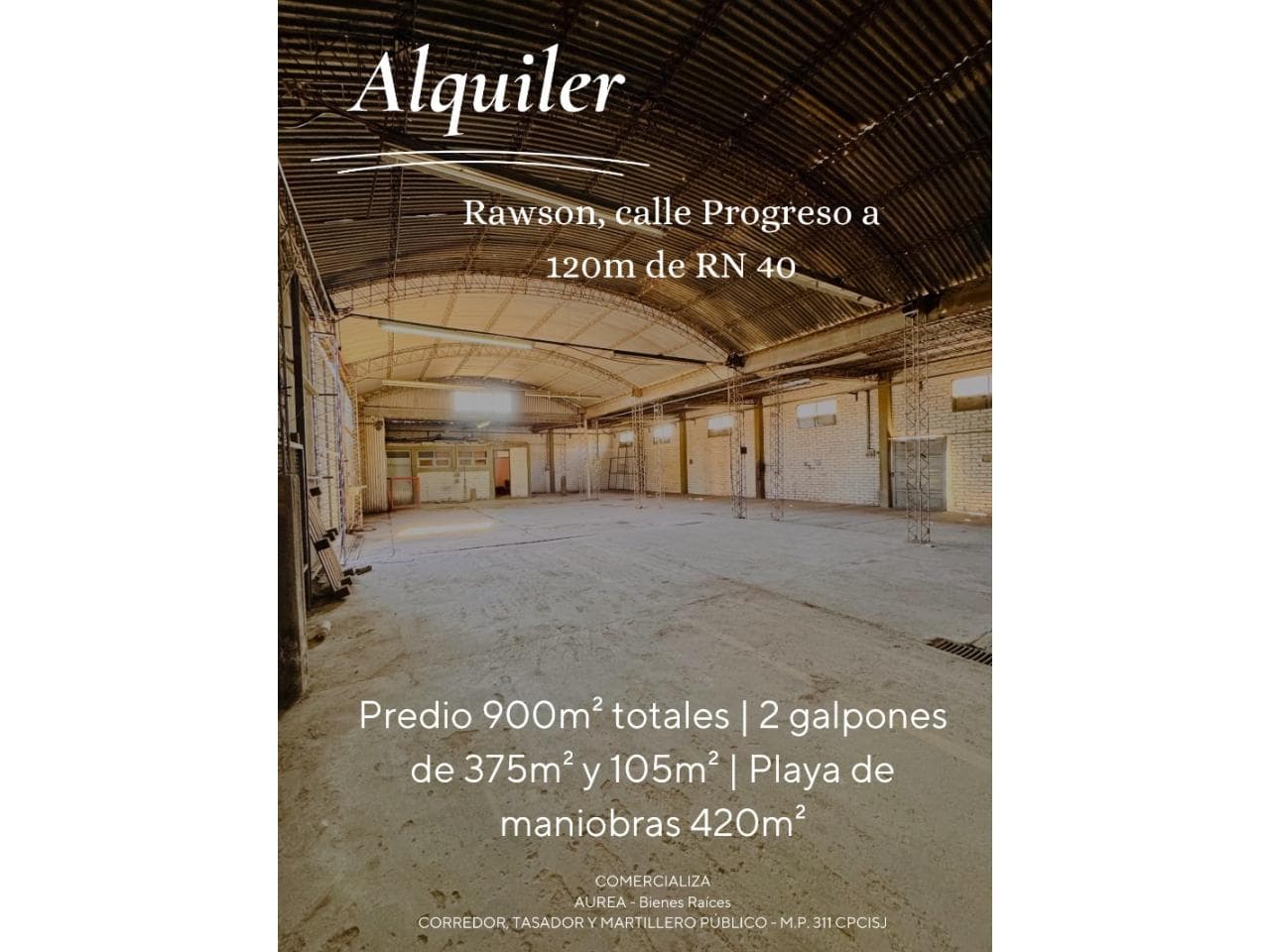 Predio En Alquiler  900 M² Totales | 2 Galpones De 375 M² Y 105 M² + Playa De Maniobras | Rawson