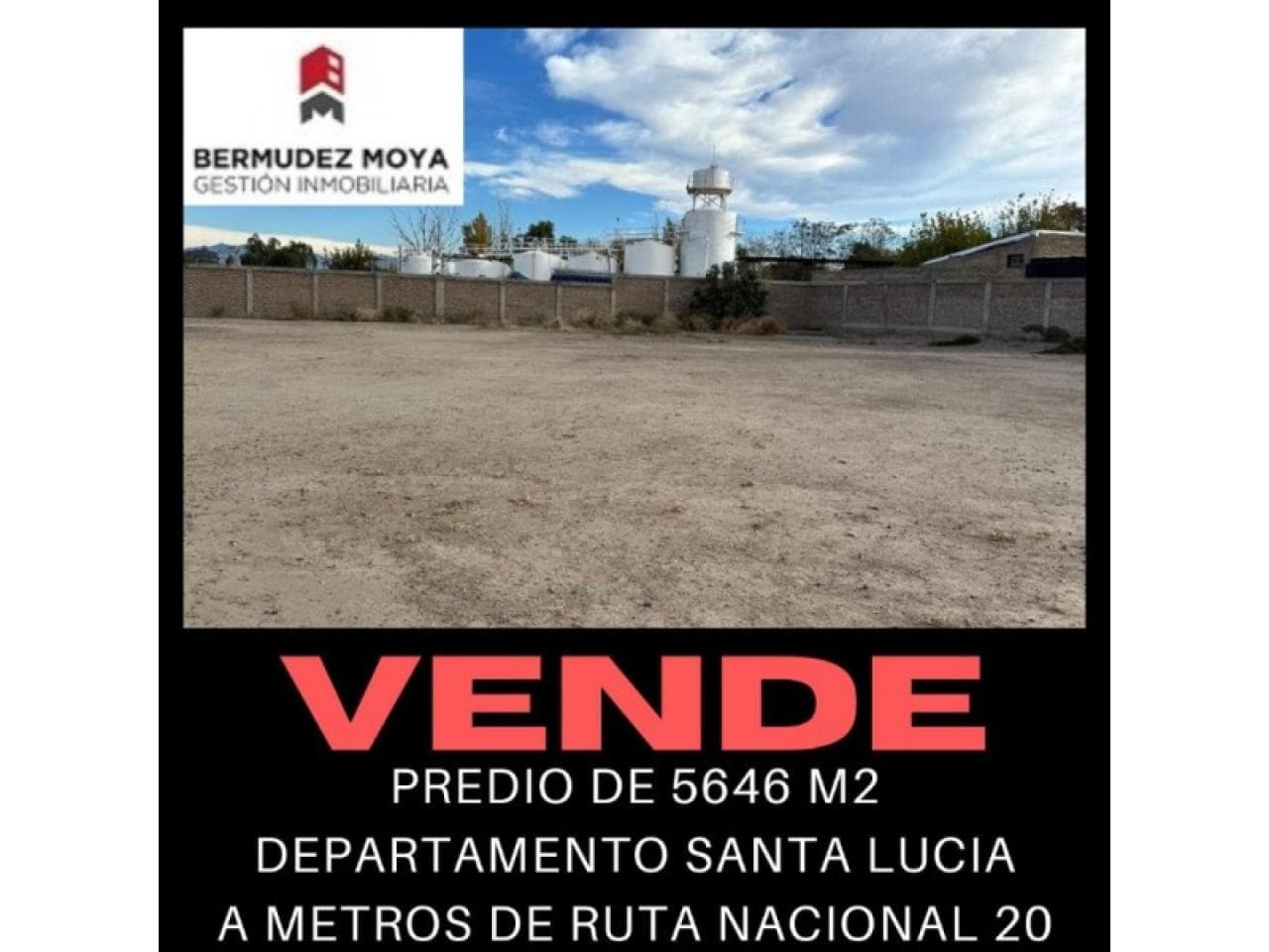 Venta. Importante Predio En Santa Lucia De 5646 M2 A 300 Metros De Ruta 20 Y 100 Metros De Hipólito Yrigoyen