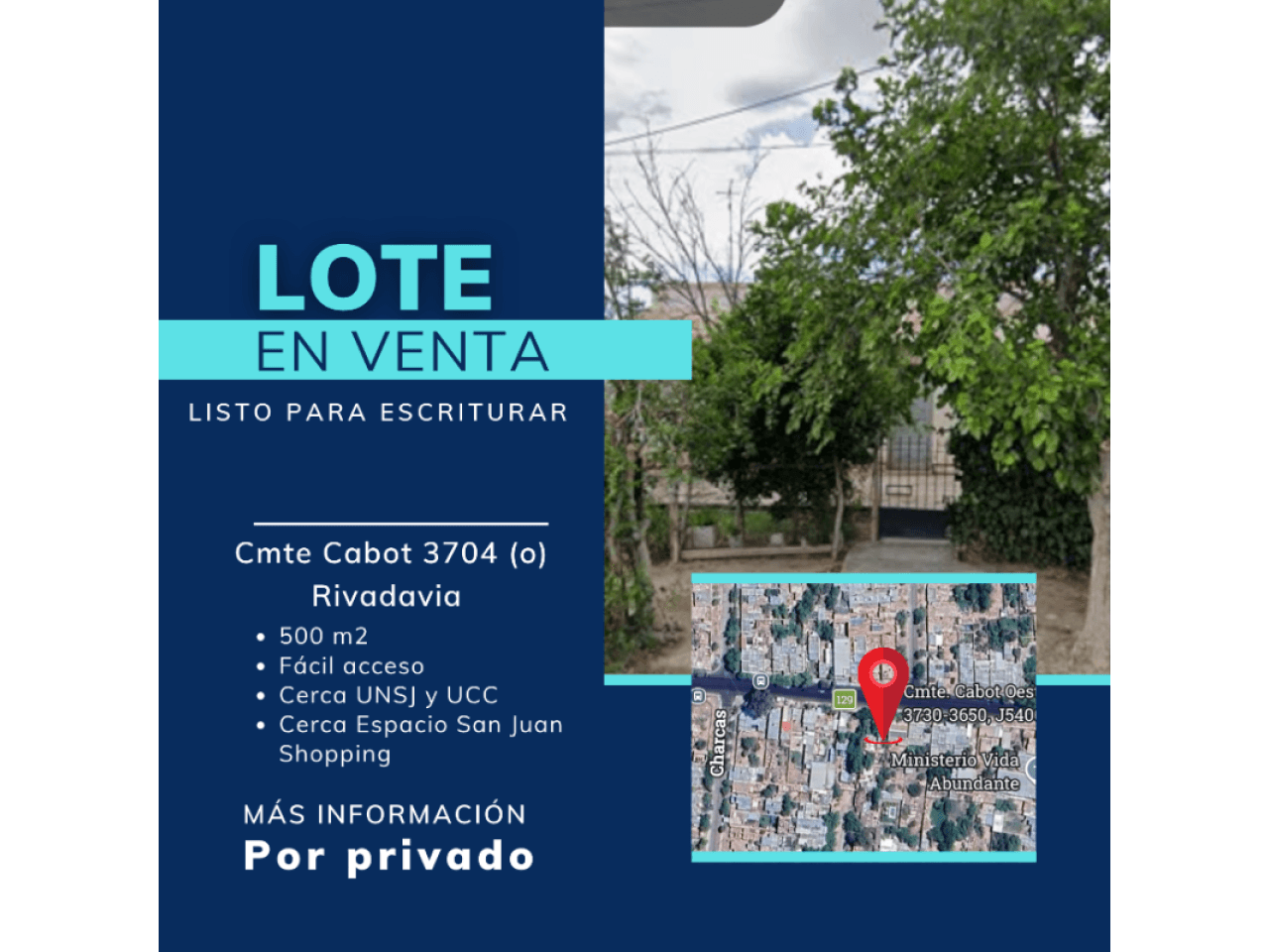 Venta Terreno En Rivadavia