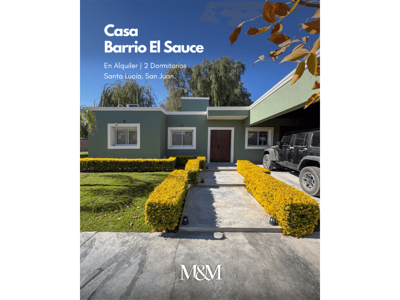 🟤 Alquiler Casa 2 Dormitorios | Barrio Privado El Sauce | Santa Lucia