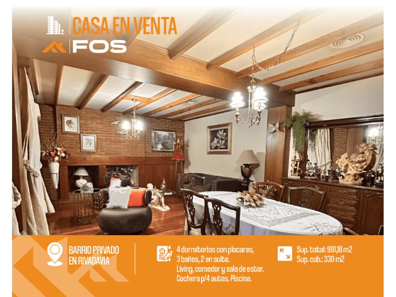 Venta - Casa Equipada 4 Dormitorios En Barrio Privado - Rivadavia