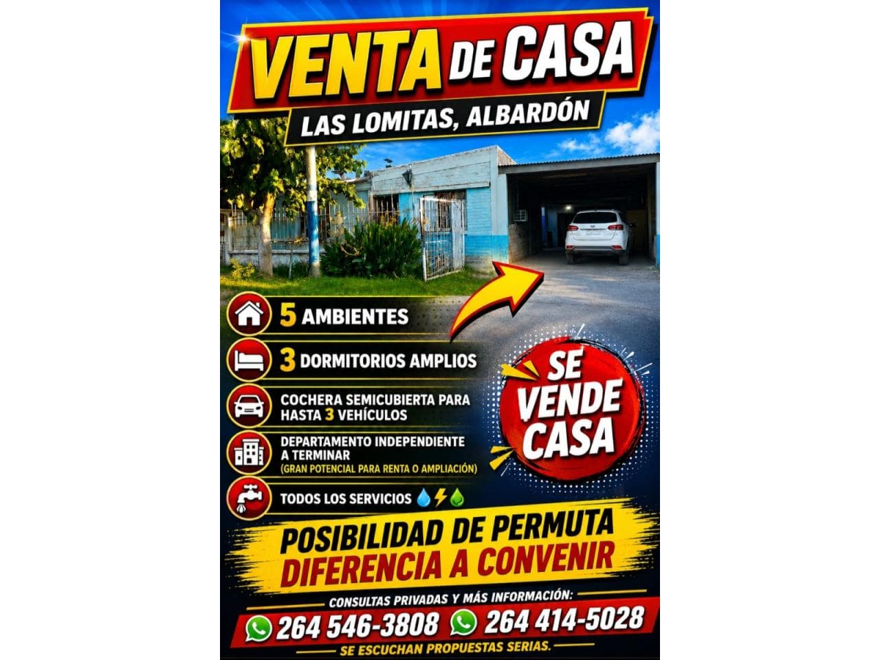 Venta, Casa En Albardon