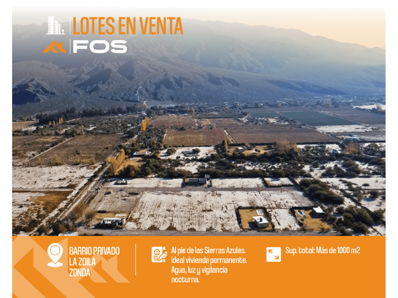 Venta - Lotes De Más De 1000m2 En Bº Privado La Zoila - Zonda