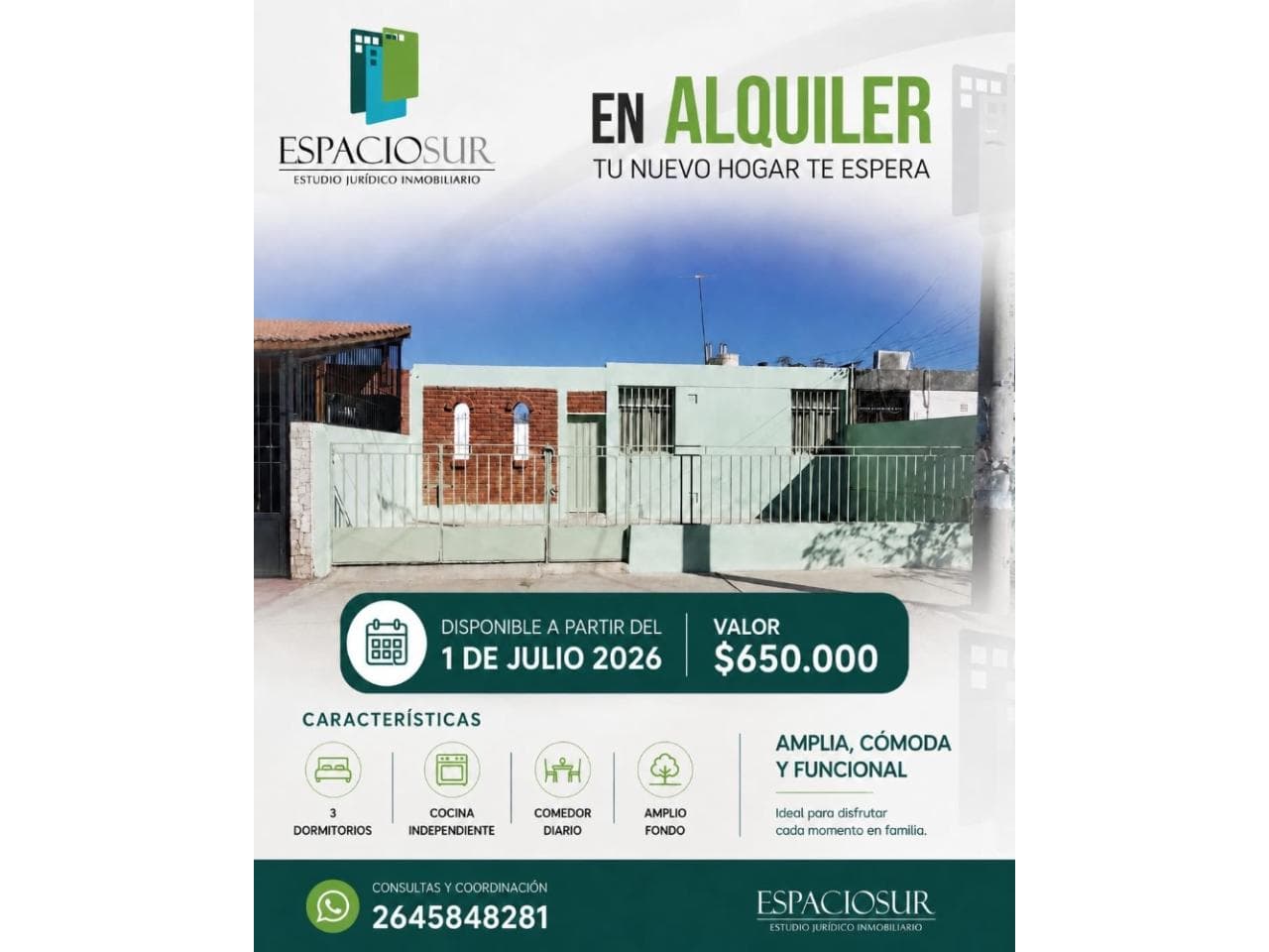 Alquiler Casa En Rawson