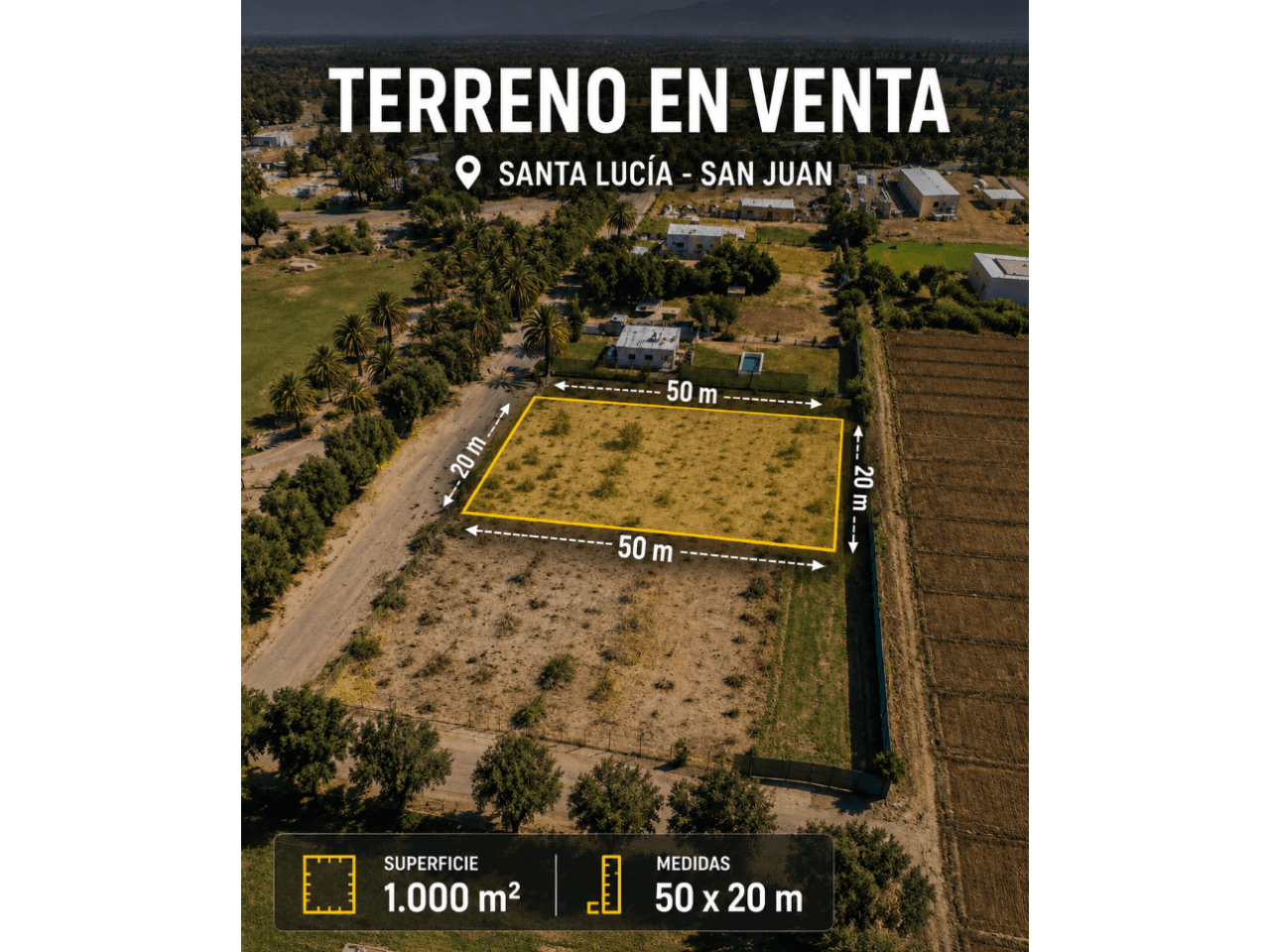 Dueño Vende Amplio Lote De 1.000 M². Santa Lucia