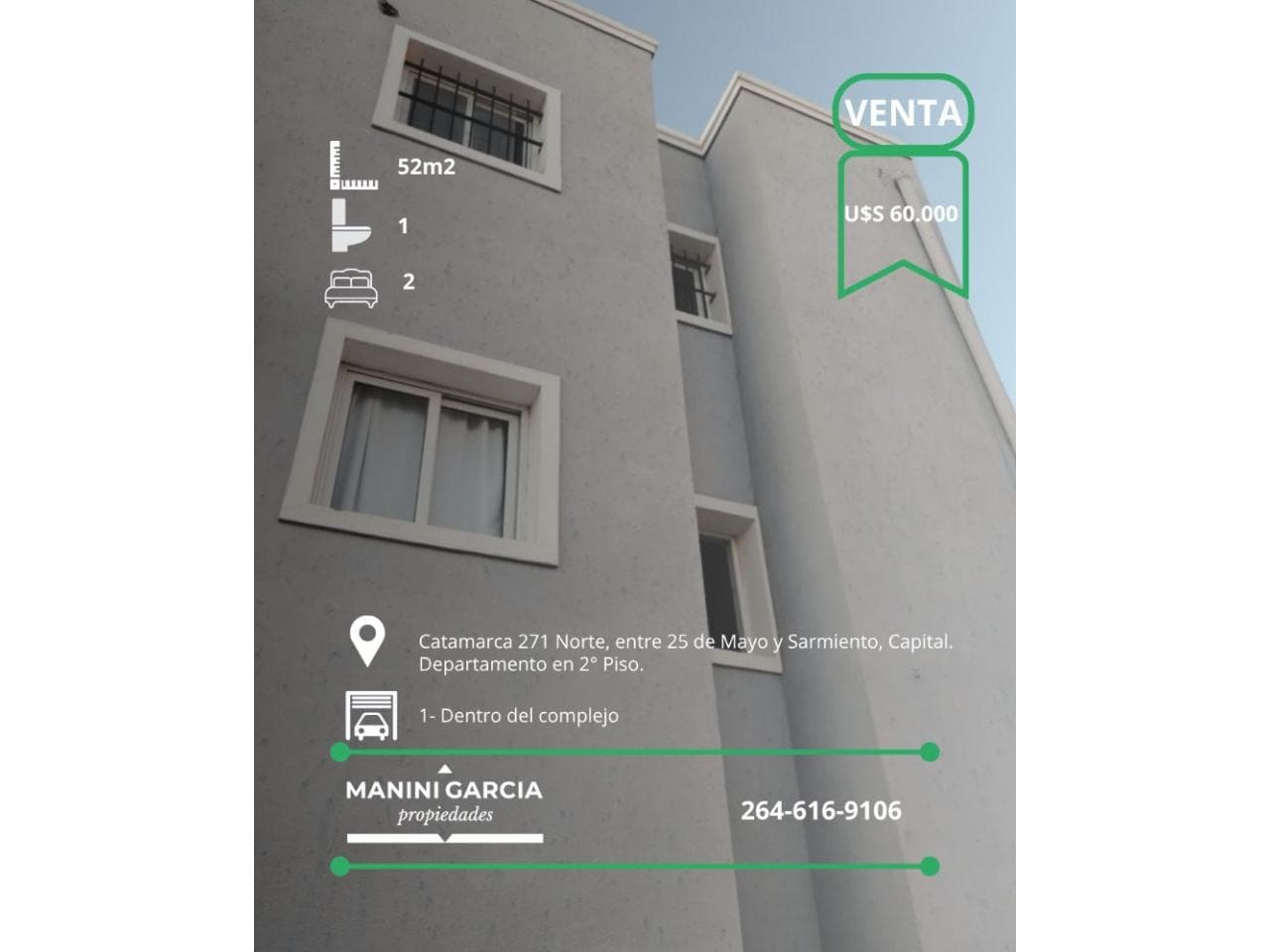 Venta - Departamento 2 Dormitorios - Con Cochera - Catamarca 271 N. Capital