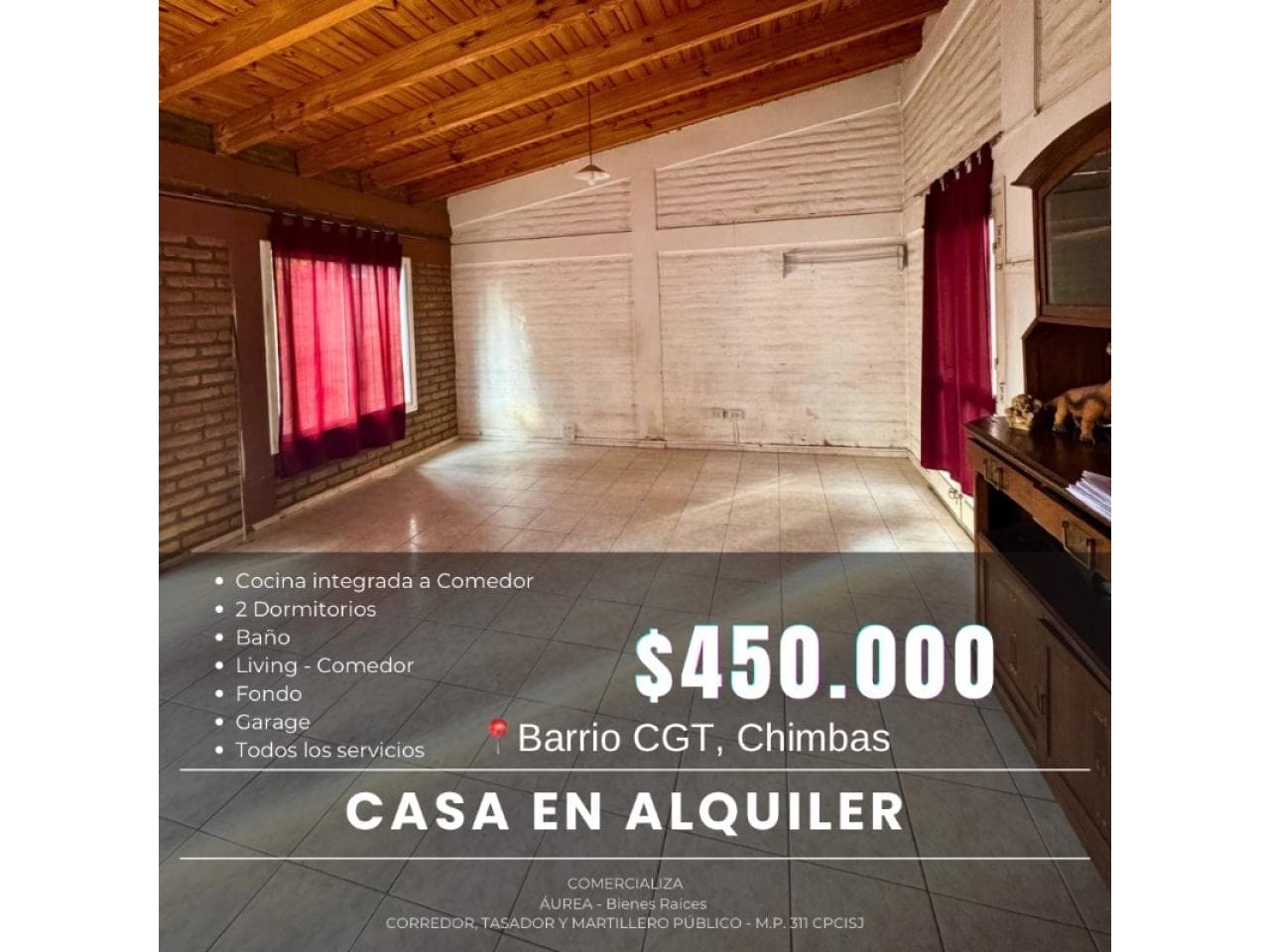 Alquiler Casa - 2 Dormitorios - Cgt, Chimbas
