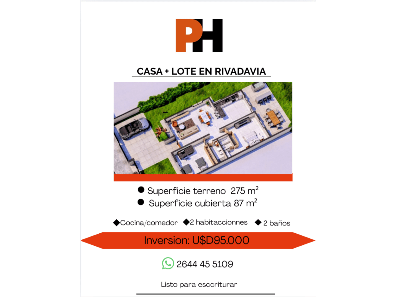 Venta. Casa + Lote En Rivadavia