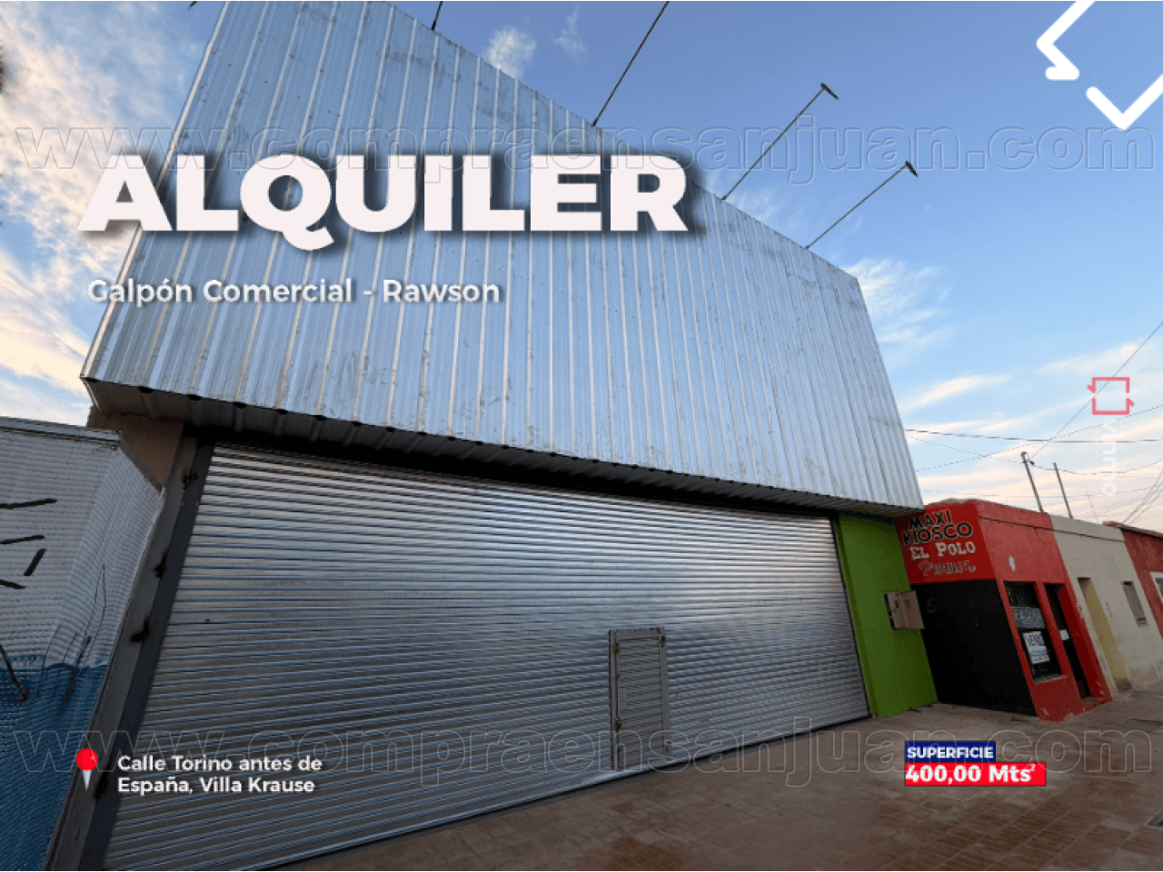 Alquiler Galpón Comercial 400m² - Villa Krause (rawson)