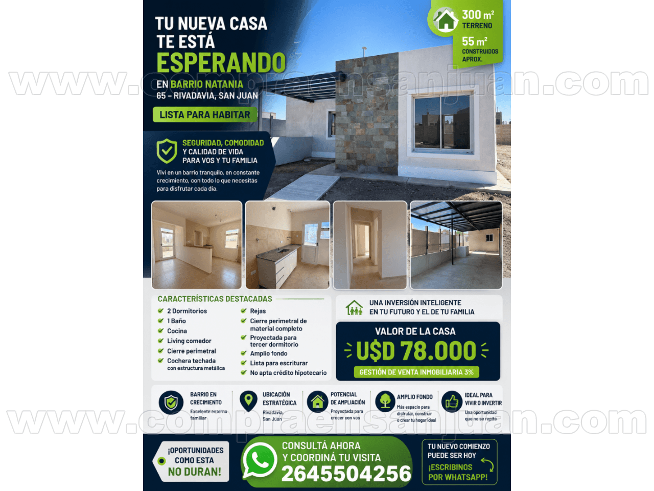 Venta. Casa Lista Para Habitar Barrio Natania 65 Rivadavia