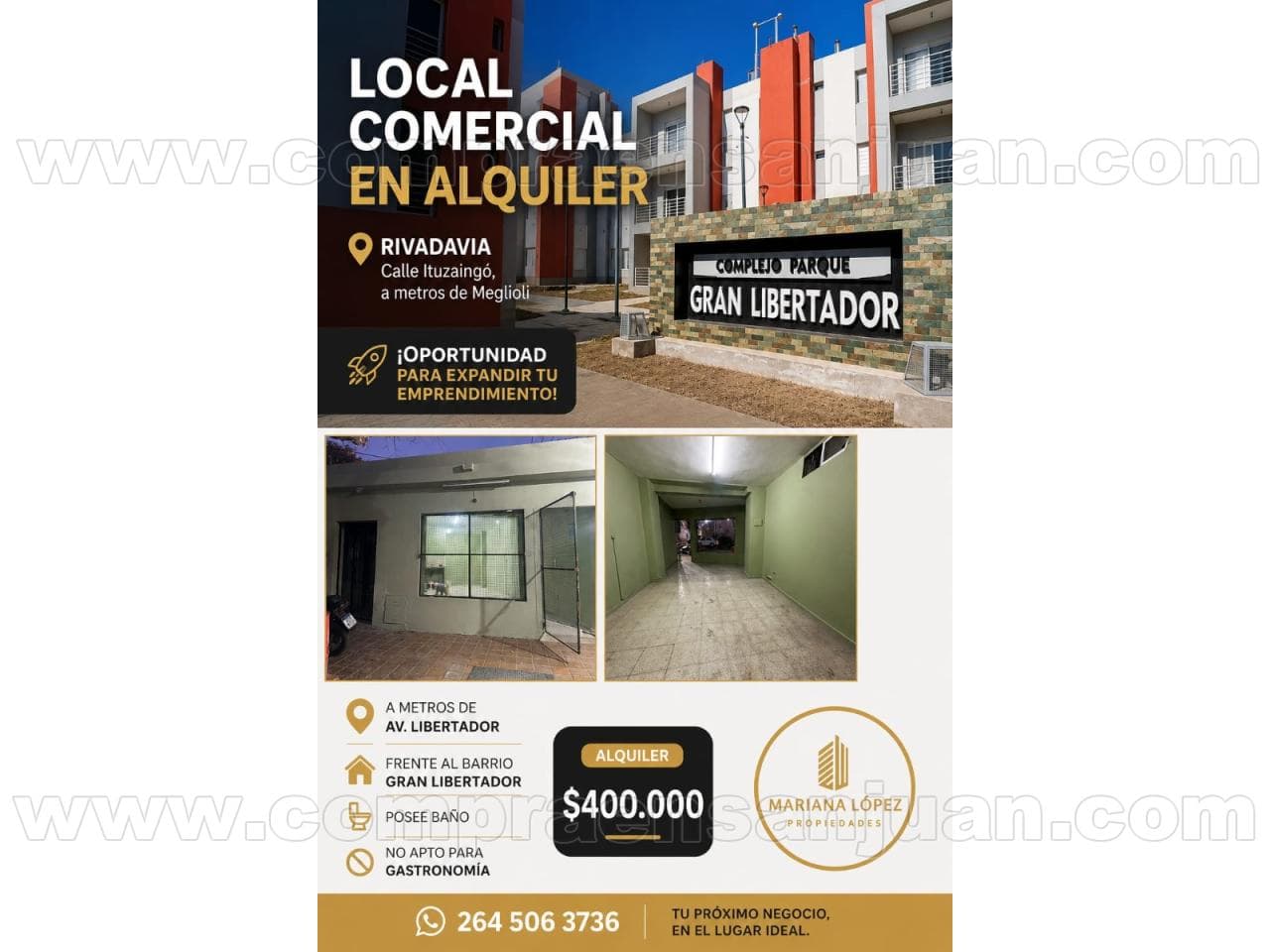 Alquiler Local Comercial En Alquiler Frente Al Barrio Gran Libertador