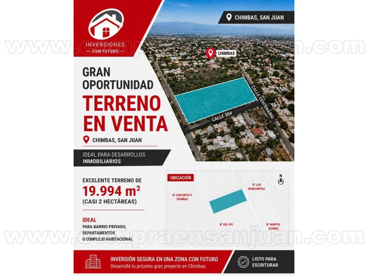 Vendo Importante Terreno De 19.994 M² En Chimbas | Ideal Desarrollo Inmobiliario