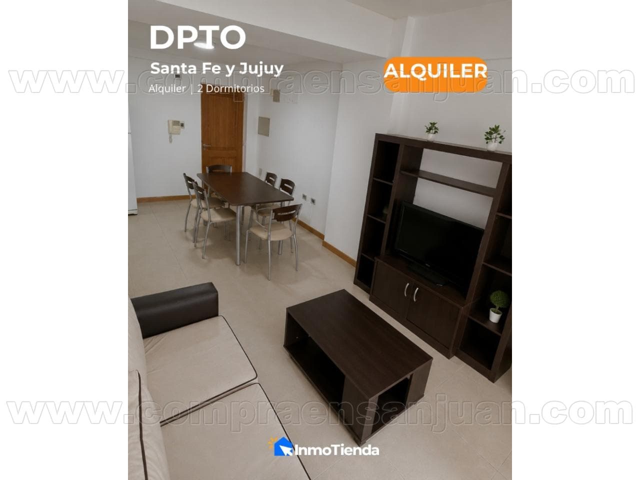 Alquiler Departamento Amoblado | 2 Dormitrios Con 2 Baños. Capital