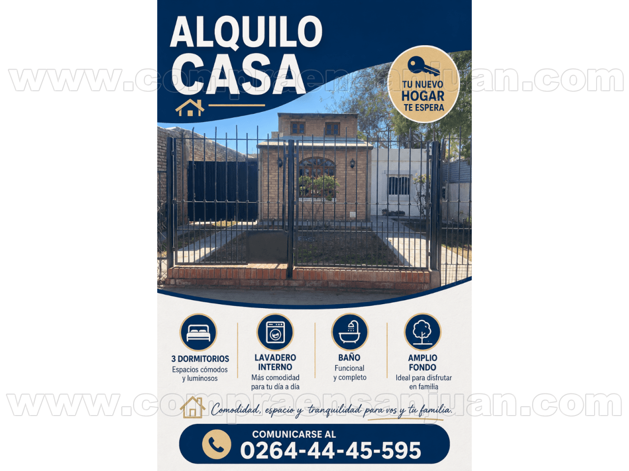 Casa En Alquiler. Pocito