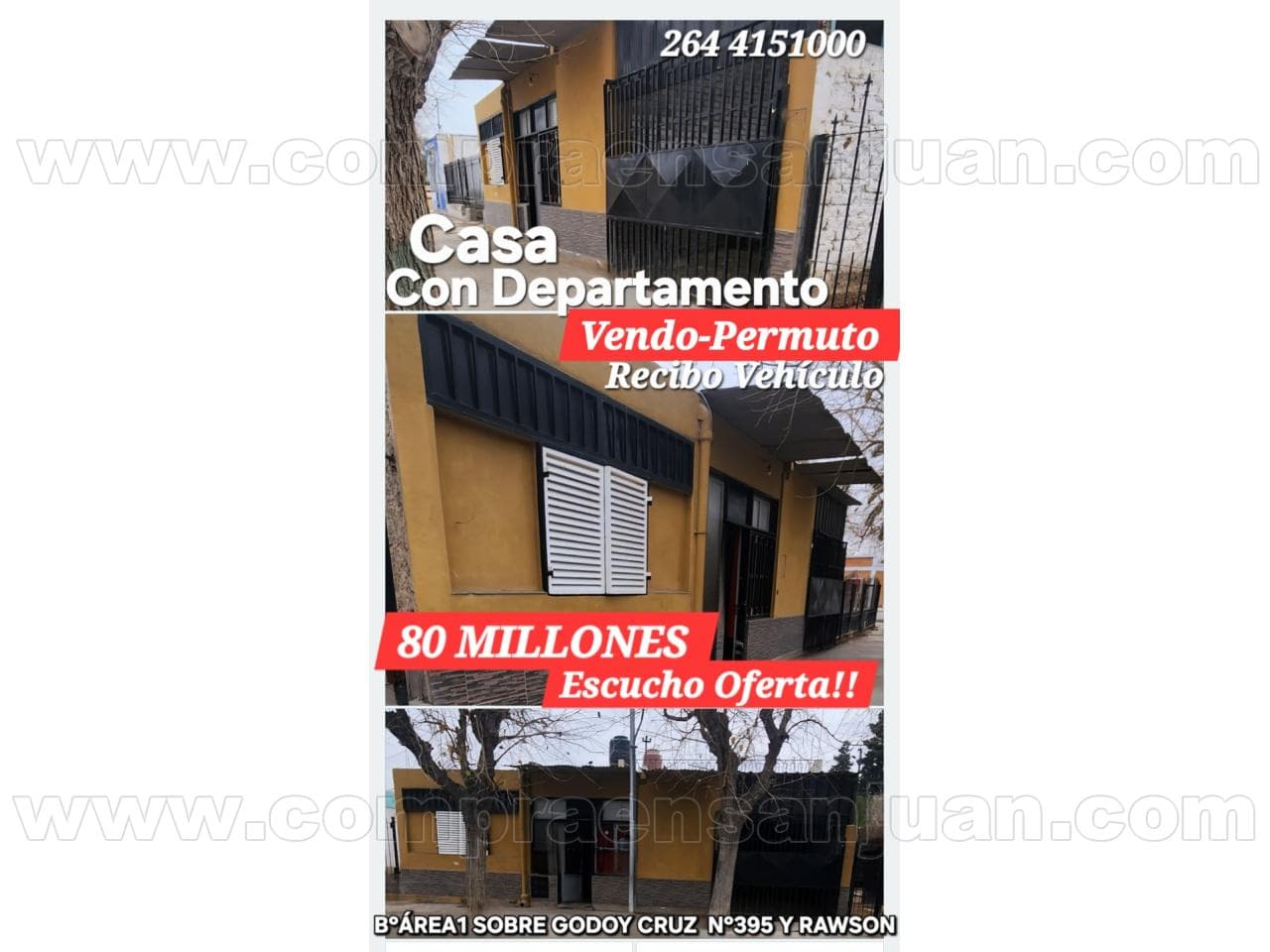 Venta. Casa Con Departamento. Caucete