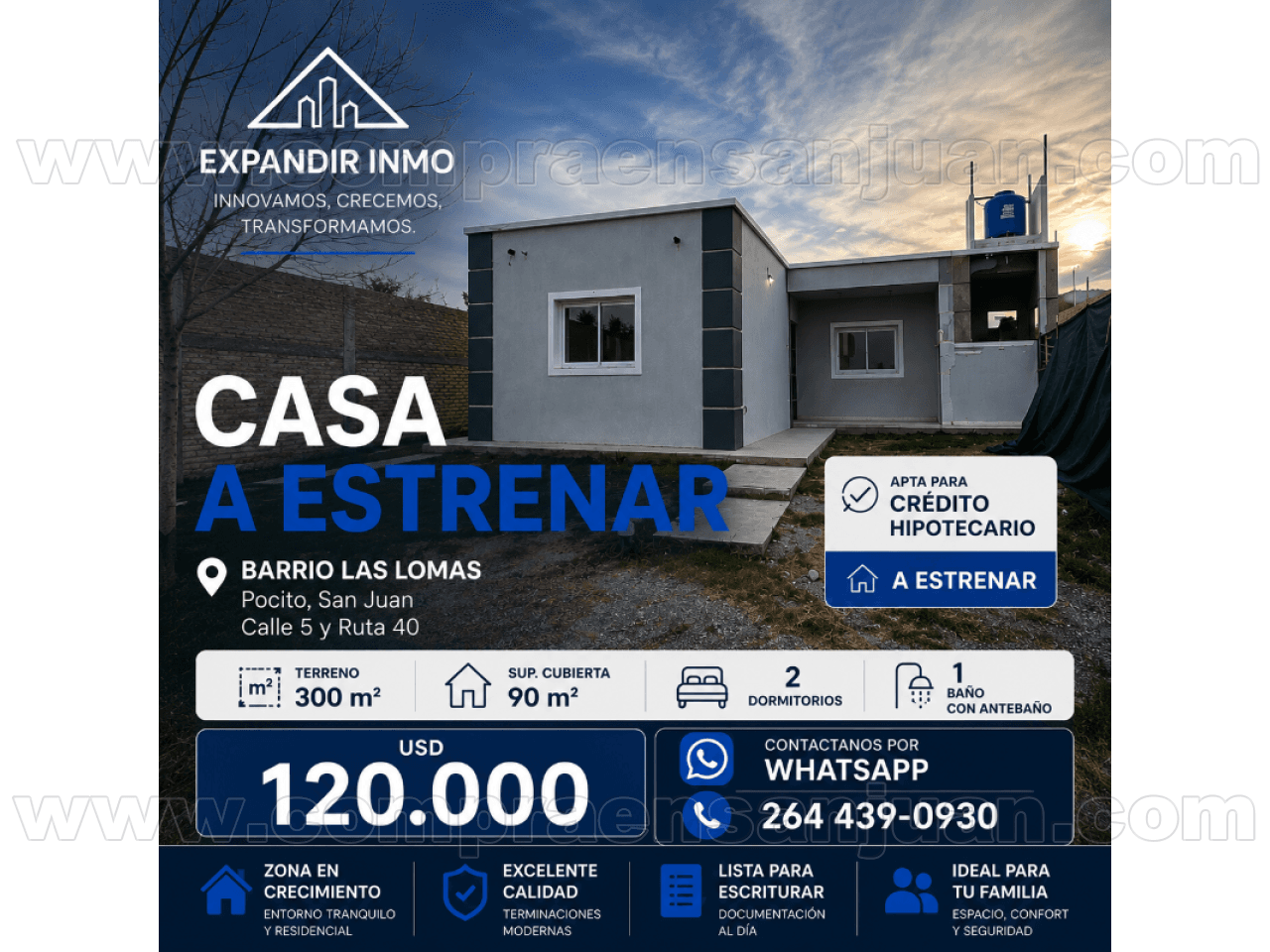 Venta Casa A Estrenar Apta Crédito. Pocito