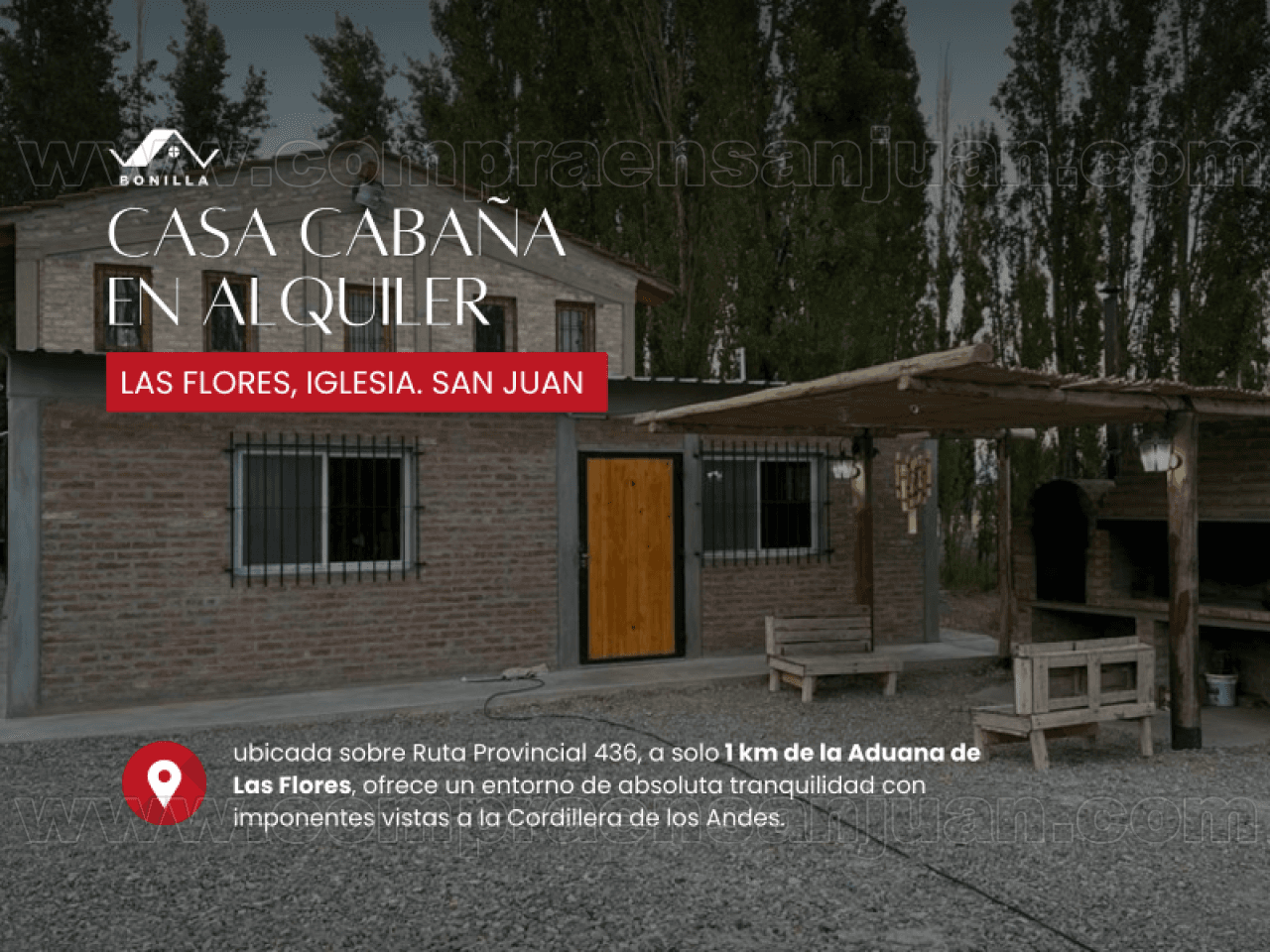 Alquiler. Casa Cabaña En Las Flores. Iglesia
