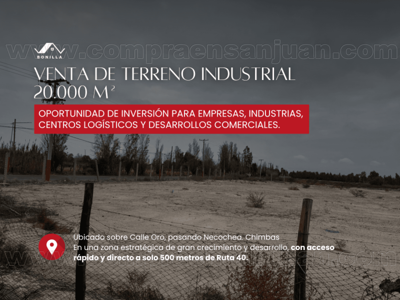 Venta De Terreno Industrial. Chimbas