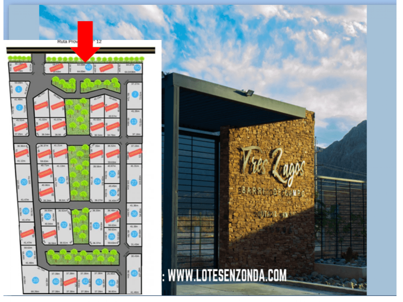 Zonda Loteo Tres Lagos - Lote Nº 48-(1.842 M2 )